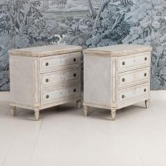 Pair of 19th c Swedish Gustavian Painted Bedside Commodes - 4538955