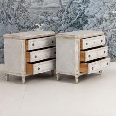 Pair of 19th c Swedish Gustavian Painted Bedside Commodes - 4538959