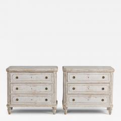 Pair of 19th c Swedish Gustavian Painted Bedside Commodes - 4539083