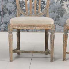 Pair of 19th c Swedish Gustavian Period Shield Back Chairs in Original Paint - 4146929