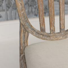 Pair of 19th c Swedish Gustavian Period Shield Back Chairs in Original Paint - 4146930