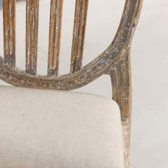 Pair of 19th c Swedish Gustavian Period Shield Back Chairs in Original Paint - 4146931