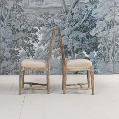 Pair of 19th c Swedish Gustavian Period Shield Back Chairs in Original Paint - 4146937