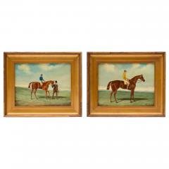 Pair of 19th century British equestrian oil paintings - 4175778