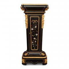 Pair of 19th century hardstone ormolu and ebonised wood pedestal cabinets - 3178336