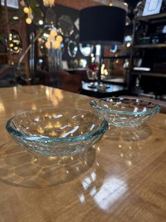 Pair of 2 Decorative Handmade Glass Bowls 1980s - 3443830