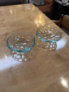 Pair of 2 Decorative Handmade Glass Bowls 1980s - 3443832