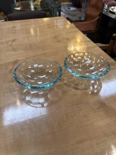 Pair of 2 Decorative Handmade Glass Bowls 1980s - 3443834