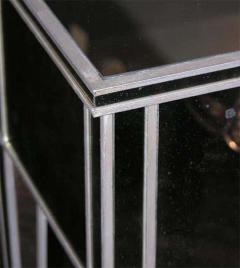 Pair of 2 Drawer Silver Trim Mirrored Nightstands - 3108313