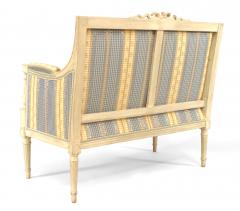 Pair of 2 French Louis XVI Striped Loveseats - 1403691