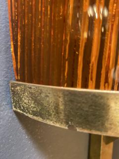 Pair of 2 Italian Vintage Orange and Brass Wall Sconces 1980s - 2553035