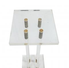 Pair of 2 Lucite Pedestals with Gilt Metal Detail - 1379055