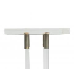 Pair of 2 Lucite Pedestals with Gilt Metal Detail - 1379059