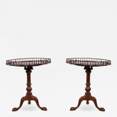 Pair of 2 Mahogany Flip Top Side Tables with Gallery - 1439524