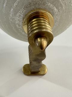 Pair of 2 Mid Century Brass And Murano Glass Wall Sconces 1960s - 3456421