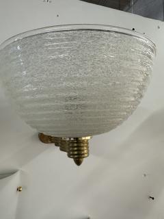 Pair of 2 Mid Century Brass And Murano Glass Wall Sconces 1960s - 3456422