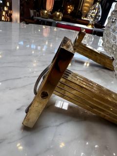 Pair of 2 Mid Century Italian Murano and Brass Wall Sconces 1960s - 3600093