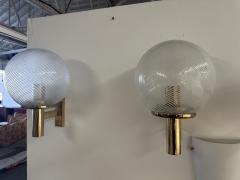 Pair of 2 Mid Century Italian Wall Sconces 1970s - 3456418