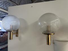 Pair of 2 Mid Century Italian Wall Sconces 1970s - 3456419