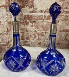 Pair of 2 Vintage Blue Bottle Italy 1970s - 2081769