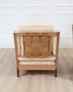 Pair of 20th Century Art Deco Club Chairs with Matching Stool To Upholster - 4663323