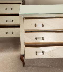 Pair of 20th Century French Art Deco Mirror Commodes - 4238317