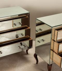 Pair of 20th Century French Art Deco Mirror Commodes - 4238318