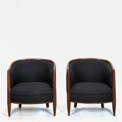 Pair of 20th Century French Art Deco Tub Chairs in the Style of Paul Follot - 4194803