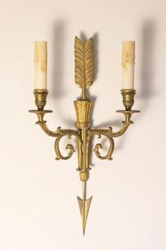 Pair of 20th Century French Bronze Sconces - 3965273
