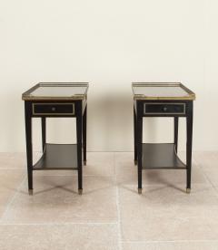 Pair of 20th Century French Ebonised and Marble Side Tables - 4235968