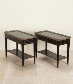 Pair of 20th Century French Ebonised and Marble Side Tables - 4235969