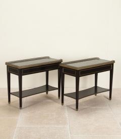 Pair of 20th Century French Ebonised and Marble Side Tables - 4235970
