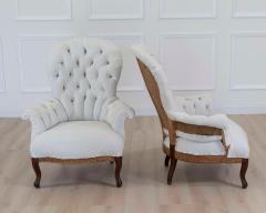 Pair of 20th Century French High Back Chairs Ready to Upholster - 4663394