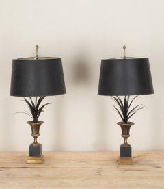 Pair of 20th Century French Maison Charles Style Frond Lamps - 4296691
