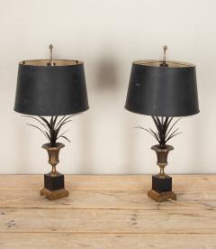 Pair of 20th Century French Maison Charles Style Frond Lamps - 4296692