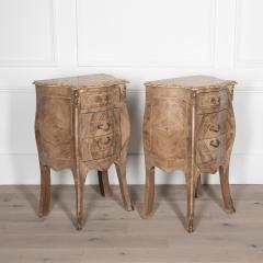 Pair of 20th Century Italian Bleached Marquetry Bedside Commodes - 4235422