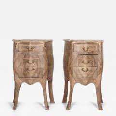 Pair of 20th Century Italian Bleached Marquetry Bedside Commodes - 4236977