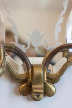 Pair of 20th Century Italian Brass Mirror Sconces - 4058365