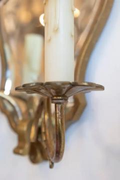 Pair of 20th Century Italian Brass Mirror Sconces - 4058394