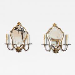 Pair of 20th Century Italian Brass Mirror Sconces - 4061798