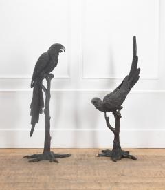 Pair of 20th Century Life Size Bronze Macaw Birds - 4226469