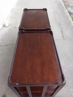 Pair of 20th Century Mahogany Rolling Side Cabinets - 3947167