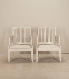 Pair of 20th Century Swedish Slat Back Armchairs - 4267829