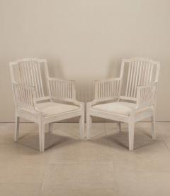 Pair of 20th Century Swedish Slat Back Armchairs - 4267830