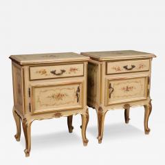 Pair of 20th century lacquered wooden bedside tables - 4005540