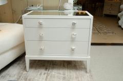 Pair Of 3 Drawer Bedside Commodes With Jeweled Drawer Pulls