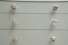 Pair Of 3 Drawer Bedside Commodes With Jeweled Drawer Pulls