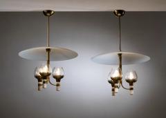 Pair of 3 armed chandeliers - 4325219