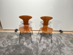 Pair of 3105 Mosquito Chairs by Arne Jacobsen F Hansen Teak Denmark 1950s - 2891773