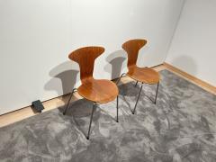Pair of 3105 Mosquito Chairs by Arne Jacobsen F Hansen Teak Denmark 1950s - 2891774
